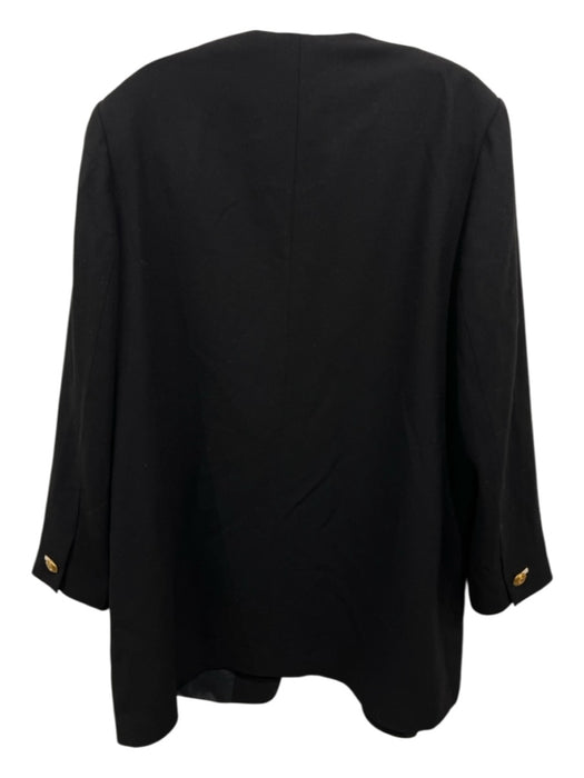 Louis Feraud Size 14 Black, Gold & Cream Wool Blend Gold Buttons Jacket Black, Gold & Cream / 14