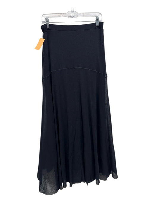 Fuzzi Size Large Black Polymide Mesh Layered Elastic Waist Paneled Skirt Black / Large