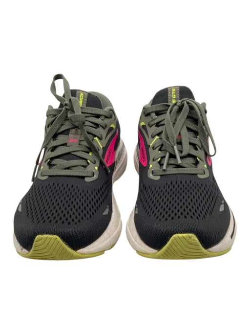 Brooks Shoe Size 8.5 Black, Pink, Green Synthetic Mesh lace up Low Top Sneakers Black, Pink, Green / 8.5