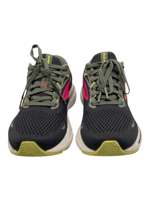 Brooks Shoe Size 8.5 Black, Pink, Green Synthetic Mesh lace up Low Top Sneakers Black, Pink, Green / 8.5