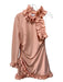 Elliatt Size M Peach Orange Polyester One Sleeve Ruffle Collar Long Sleeve Dress Peach Orange / M