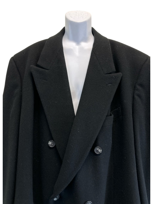 Dior Vintage Size Est XL Black Wool Blend Solid Double Breasted Men's Jacket Black / Est XL