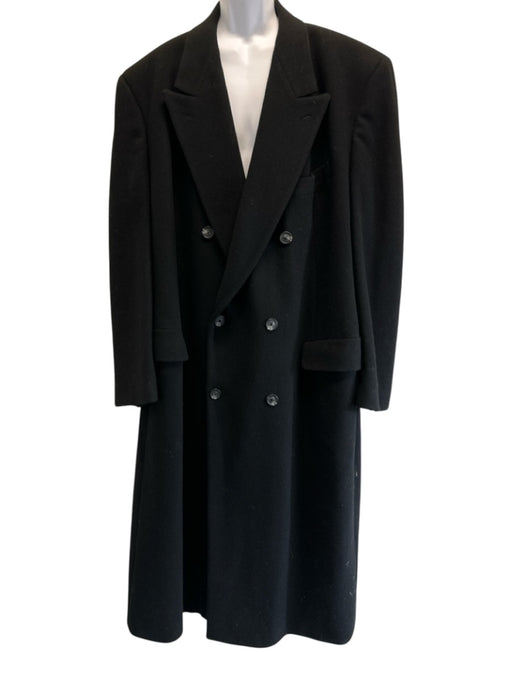 Dior Vintage Size Est XL Black Wool Blend Solid Double Breasted Men's Jacket Black / Est XL