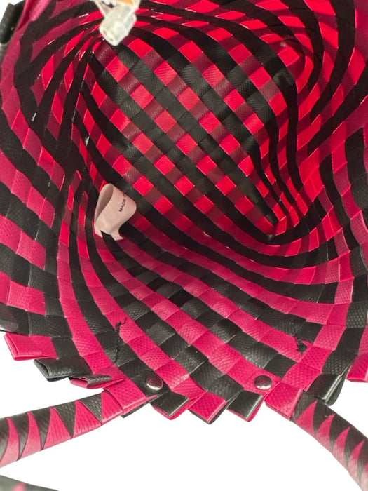 Marni Black & Pink Plastic Woven Top Handle Basket Bag Black & Pink / S