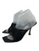 Jimmy Choo Shoe Size 38.5 Black Leather & Mesh Square Toe Mesh Thong Sandals Black / 38.5