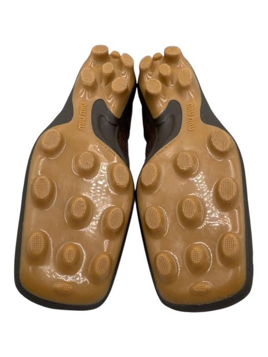 Miu Miu Shoe Size 38.5 Brown Leather Square Toe Lace Up Rubber Sole Oxford Flats Brown / 38.5