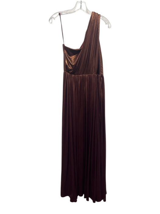 Lara Size 6 Copper & Beige Polyester Shiny Sleeveless Gathered Waist Gown Copper & Beige / 6