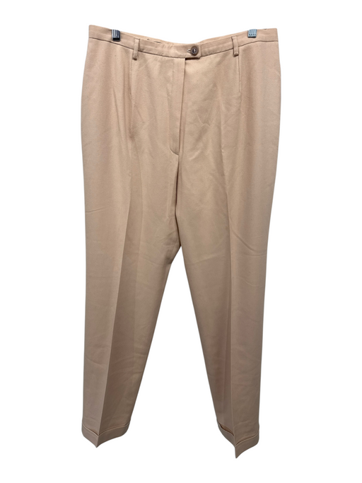 Burberry London Size 14 Tan No Fabric Tag Woven Zip & Button High Rise Pants Tan / 14