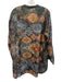 Johnny Was Size L Black, Green & Multi Silk Long Sleeve Paisley & Abstract Top Black, Green & Multi / L