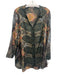 Johnny Was Size L Black, Green & Multi Silk Long Sleeve Paisley & Abstract Top Black, Green & Multi / L