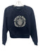 Veronica Beard Size XS Navy & white Cotton Logo Ribbed Neck Sweatshirt Sweater Navy & white / XS