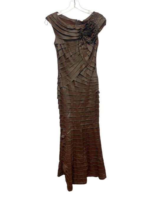 Tadashi Size 6P Iridescent Green Polyester Blend Sleeveless Boat Neck Gown Iridescent Green / 6P