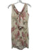 Escada Size 38 Sable Silk Chiffon Floral Boat Neck Below knee Dress Sable / 38