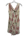 Escada Size 38 Sable Silk Chiffon Floral Boat Neck Below knee Dress Sable / 38