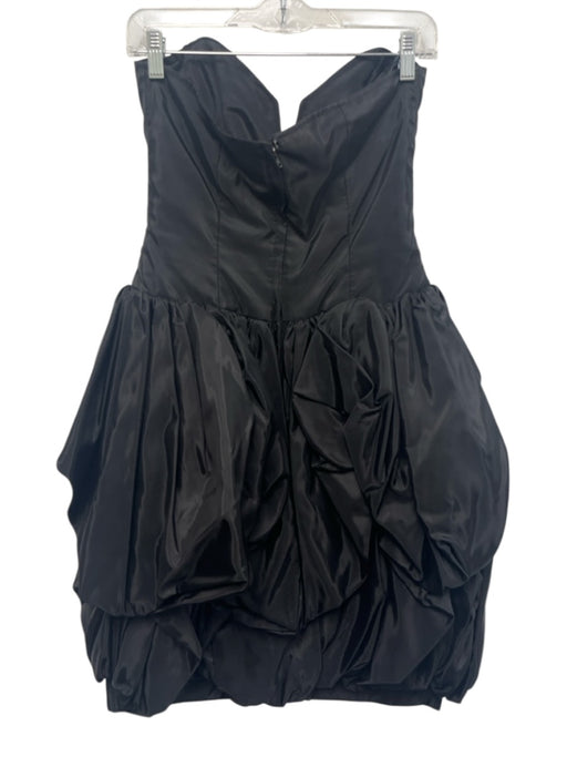 Tadashi Size 10 Black Polyester Strapless Boning Tiered Above Knee Dress Black / 10