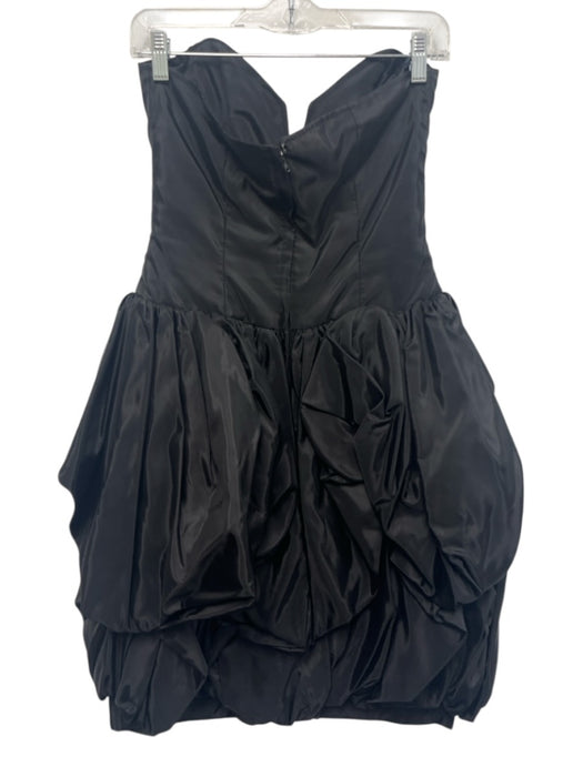 Tadashi Size 10 Black Polyester Strapless Boning Tiered Above Knee Dress Black / 10