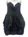 Tadashi Size 10 Black Polyester Strapless Boning Tiered Above Knee Dress Black / 10