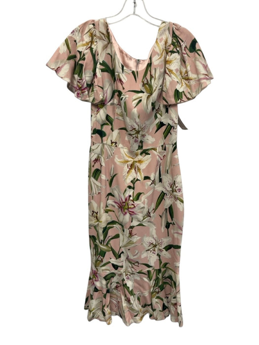 Dolce & Gabbana Size 40 Pink, White & Multi Viscose Blend Floral Wide Neck Dress Pink, White & Multi / 40