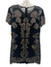 Miss Selfridge Size 6 Black & Pewter Polyester Blend Short Sleeve Dress Black & Pewter / 6