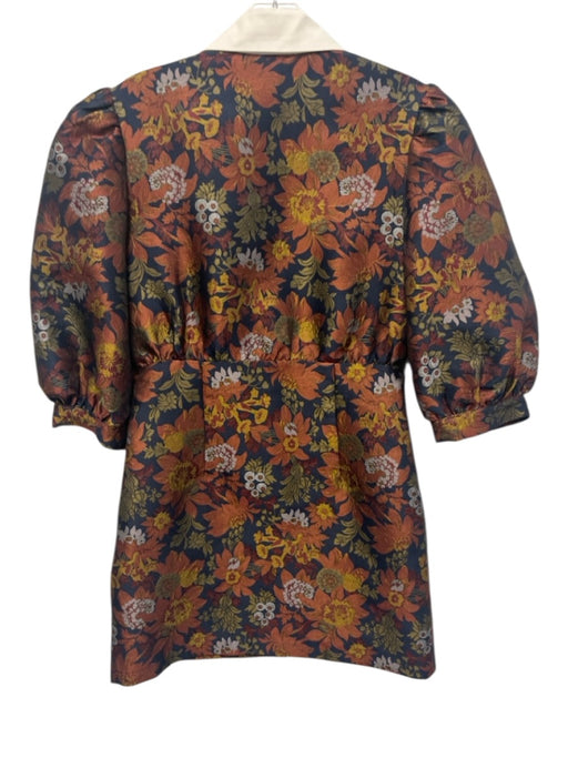 Moodie Size S White, Brown & Multi Polyester & Cotton 1/2 Balloon Sleeve Dress White, Brown & Multi / S