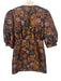 Moodie Size S White, Brown & Multi Polyester & Cotton 1/2 Balloon Sleeve Dress White, Brown & Multi / S