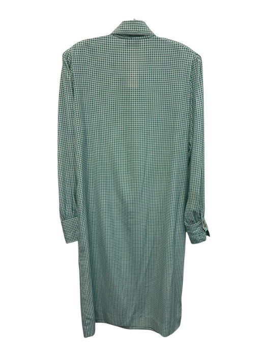 Balenciaga Size M Green & White No Fabric Tag Sequin Print Long Sleeve Dress Green & White / M