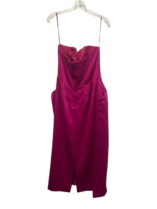 Victor Costa Size 12 Fuchsia Pink Polyester Strapless Side Gather Boning Gown Fuchsia Pink / 12