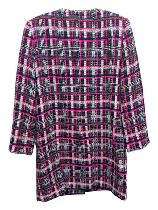 Milly Size M Hot Pink, Black & Multi No Fabric Tag Tweed Flap Pocket Jacket Hot Pink, Black & Multi / M