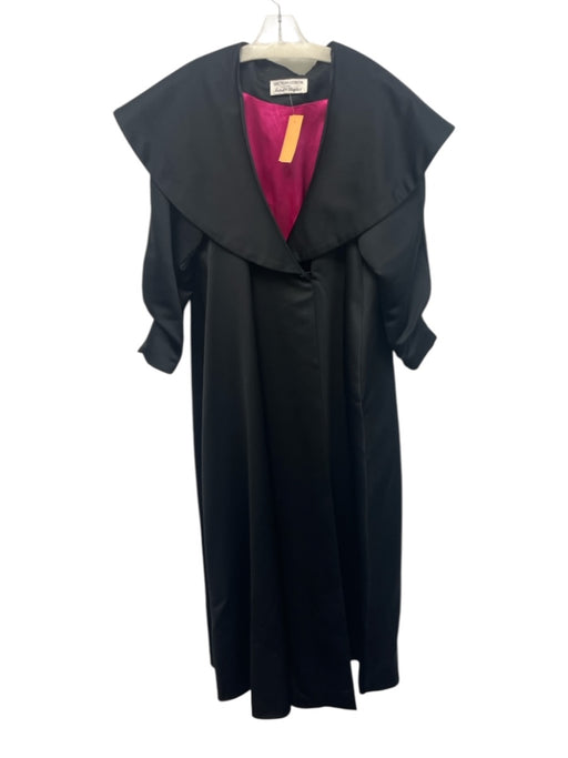 Victor Costa Size One Size Black No Fabric Tag Long Sleeve Wide Collar Maxi Coat Black / One Size