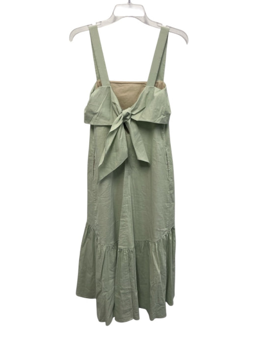 Theory Size S Sage green Linen Blend Sleeveless Straps Back Tie Ruffle Hem Dress Sage green / S