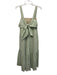 Theory Size S Sage green Linen Blend Sleeveless Straps Back Tie Ruffle Hem Dress Sage green / S