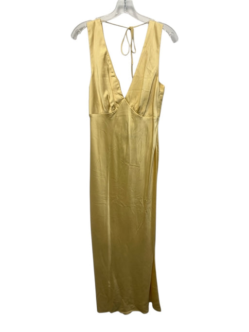 Abercrombie & Fitch Size M Butter Yellow Polyester Sleeveless V Neck Dress Butter Yellow / M