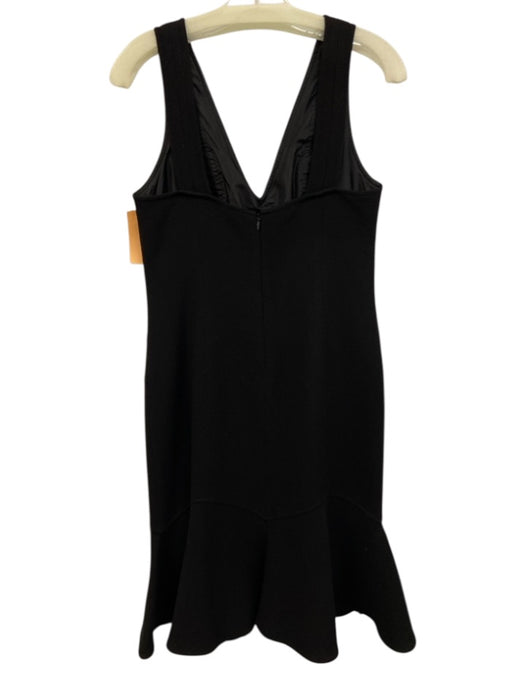 Charles Chang Lima Size 6 Black No Fabric Tag Crepe Straps V Neck Paneled Dress Black / 6