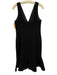 Charles Chang Lima Size 6 Black No Fabric Tag Crepe Straps V Neck Paneled Dress Black / 6