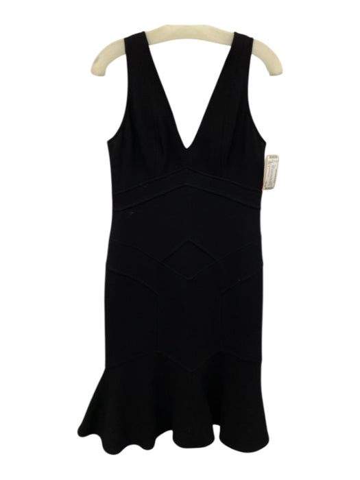 Charles Chang Lima Size 6 Black No Fabric Tag Crepe Straps V Neck Paneled Dress Black / 6