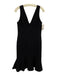 Charles Chang Lima Size 6 Black No Fabric Tag Crepe Straps V Neck Paneled Dress Black / 6