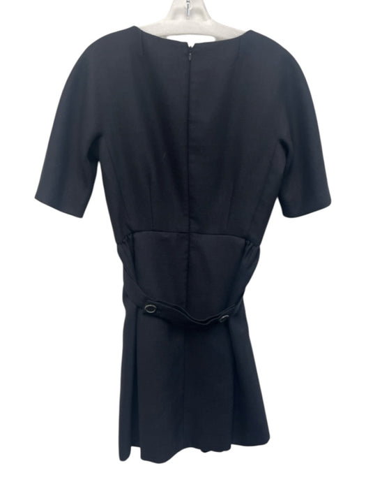 Proenza Schouler Size 6 Navy Wool Sailor Buttons 1/2 Sleeve Waist Detail Dress Navy / 6