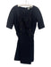 Proenza Schouler Size 6 Navy Wool Sailor Buttons 1/2 Sleeve Waist Detail Dress Navy / 6
