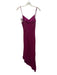 Scala Size M Magenta Pink Silk All Over Beading Spaghetti Strap Side Zip Dress Magenta Pink / M