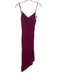 Scala Size M Magenta Pink Silk All Over Beading Spaghetti Strap Side Zip Dress Magenta Pink / M