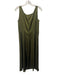 Elie Tahari Size 4 Olive Green No Fabric Tag Satin Sleeveless V Neck Dress Olive Green / 4