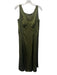 Elie Tahari Size 4 Olive Green No Fabric Tag Satin Sleeveless V Neck Dress Olive Green / 4