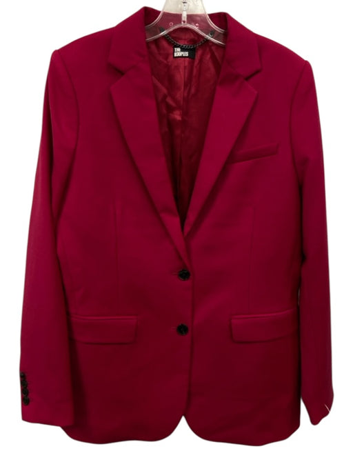 The Kooples Size 38 / M Fuchsia Wool Flap Pocket 2 button Welt Pocket Jacket Fuchsia / 38 / M