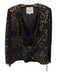 Sully Bonnelly Size 12 Black Rayon Blend Lace Overlay Double Breast Jacket Black / 12