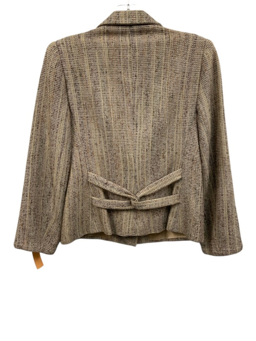 Hartnell Size S Brown, Gray & Beige No Fabric Tag Tweed Gold Buttons Jacket Brown, Gray & Beige / S