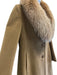 Teresa Tardia Size 12 Brown Virgin Wool Fox Collar Removable 3 Button Coat Brown / 12