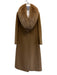 Teresa Tardia Size 12 Brown Virgin Wool Fox Collar Removable 3 Button Coat Brown / 12