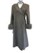 Gouchijon Size S/M Gray Wool Fur Cuff Paneled Side Pockets Wrap Coat Gray / S/M