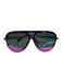 Quay Pink, Black & Gold Acetate Mirror Gold Tone Metal Logo Sunglasses Pink, Black & Gold