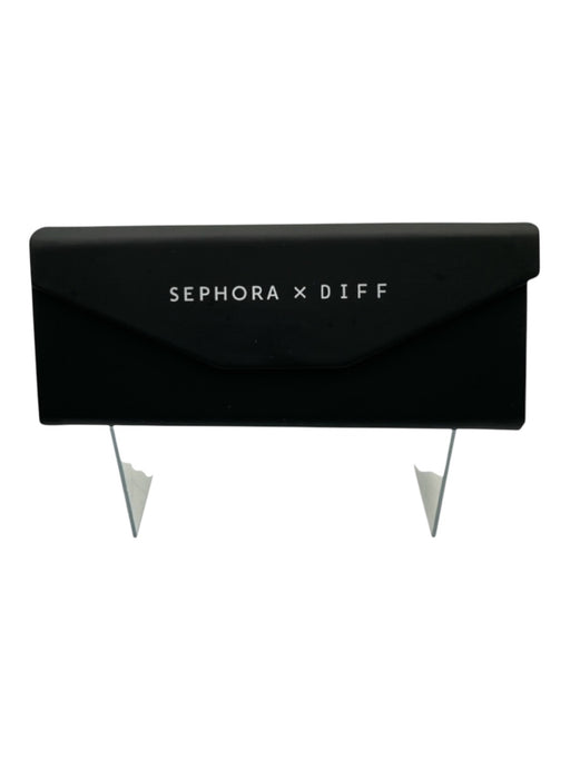 Diff Black Acetate Narrow Rectangle Logo Sunglasses Black